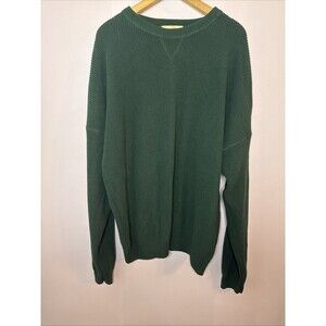 Eddie Bauer Mens Vintage Sweater XL Green Preppy Y2K Heavy Dark Academia